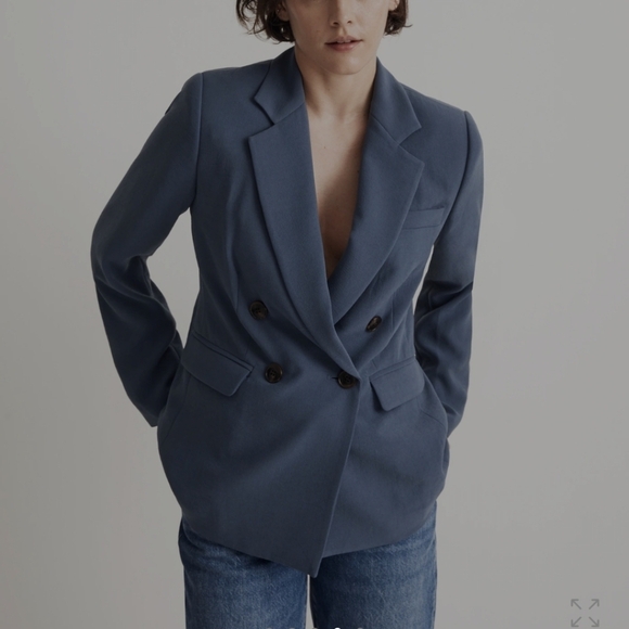 Madewell The Rosedale Blazer in Crepe. COLOR: Nighttime Size 6. New.Crafted of - Picture 1 of 10